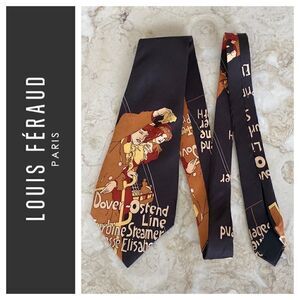 Vintage Louis Feraud Rare 1970’s Art Nouveau Print 100% Silk Tie